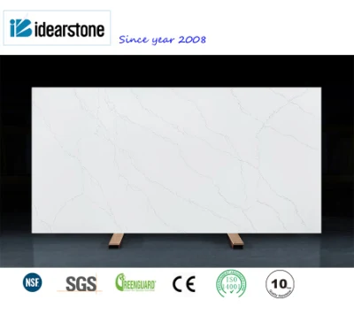 Novo design de mármore de bancada de cozinha com aparência de pedra de quartzo artificial de Carrara