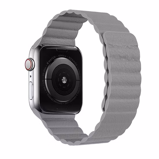 Faixas de couro magnéticas de 38mm 40 mm para Apple Watch Series 2 3 4 5, 42mm 44mm Pulseiras de couro para Apple Watch Series 6